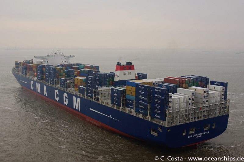... since vessels of this size have to turn and need to be alongside the terminal with starbord side in Bremerhaven.